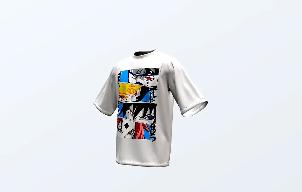 Custom Print T-Shirt White (Naruto Shippuden)
