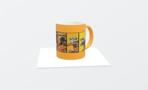 [Naruto Evolution series printed on a yellow flash colored premium Mug] Custom Printed Mug - Naruto Evolution