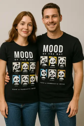 Custom Print T-Shirt Black/White - Unisex (Mood of the Day)