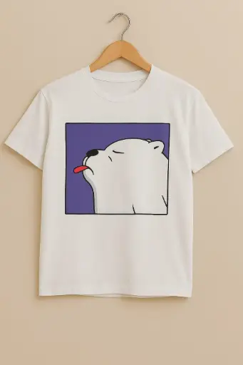 Custom Print T-Shirt White (White Puppy face)