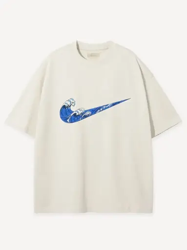 Custom Print T-Shirt White ( Nike Surf )