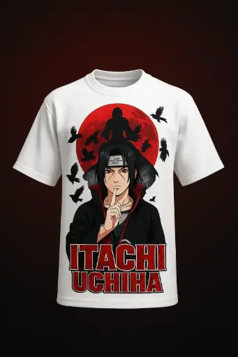 Custom Print T-Shirt White (Itachi-MS)